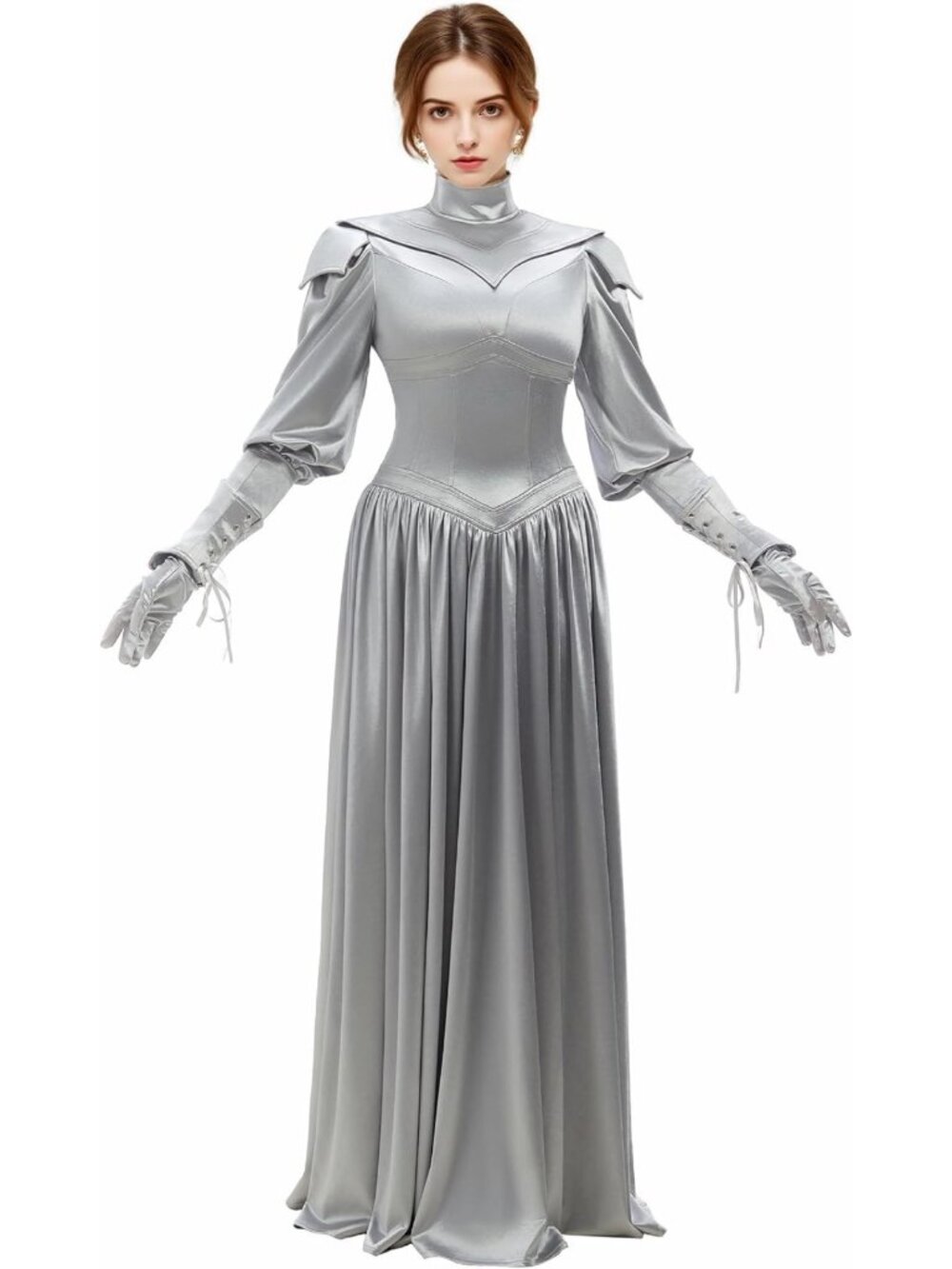 Medieval Knight Dress Set for Women | Renaissance Costume with Gloves & Armor